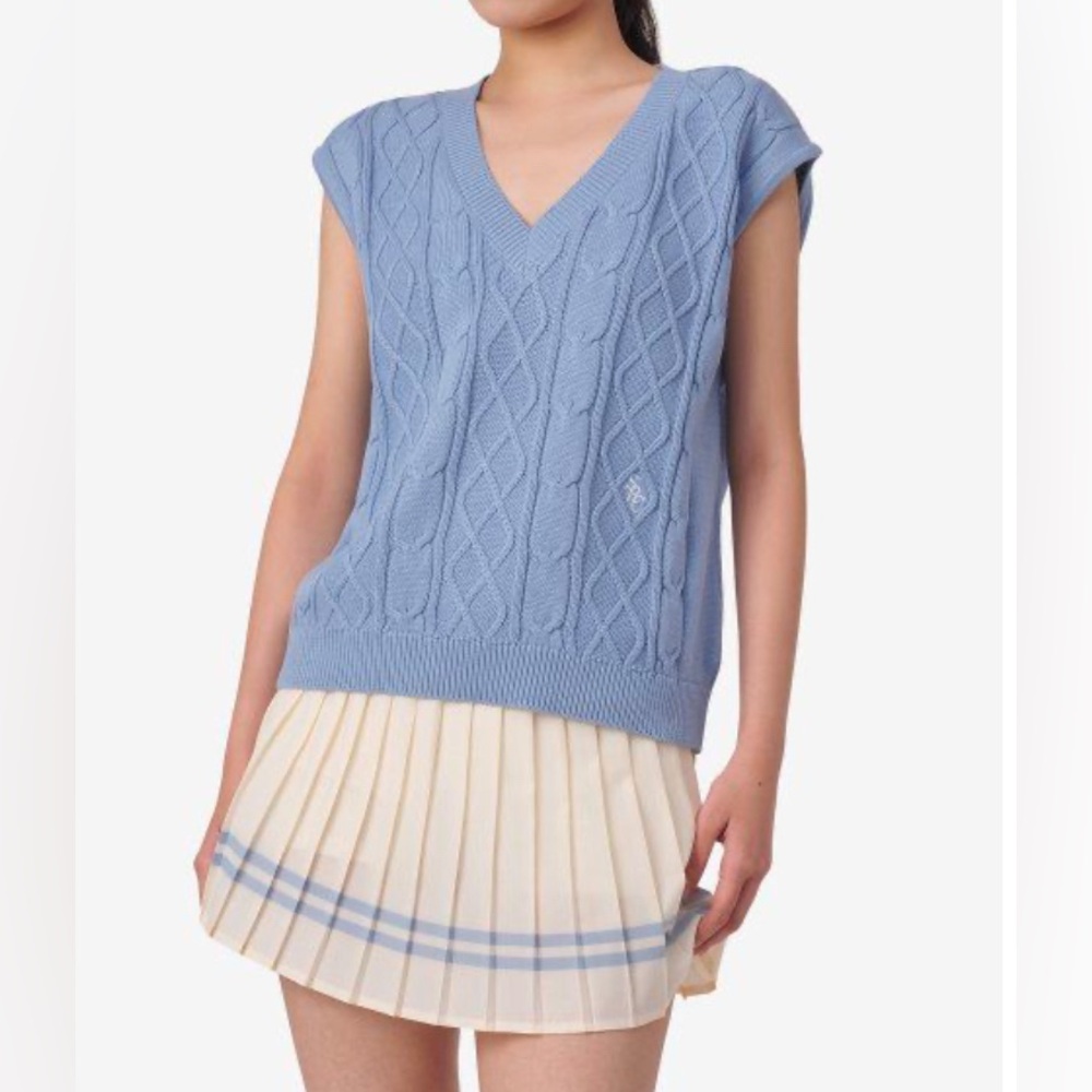 Sporty & Rich Blue Knit Sweater Vest